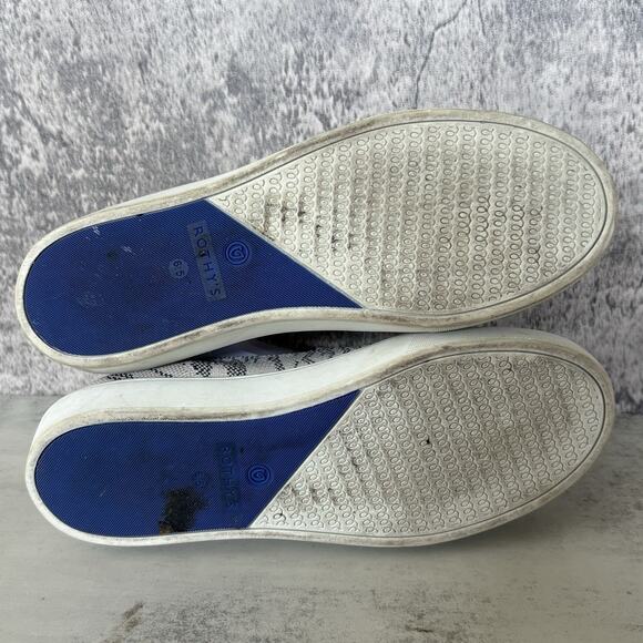 Rothy's Women's Sz 6.5 The Original Slip On Sneaker Maritime Tiger Stripe White - Picture 6 of 8